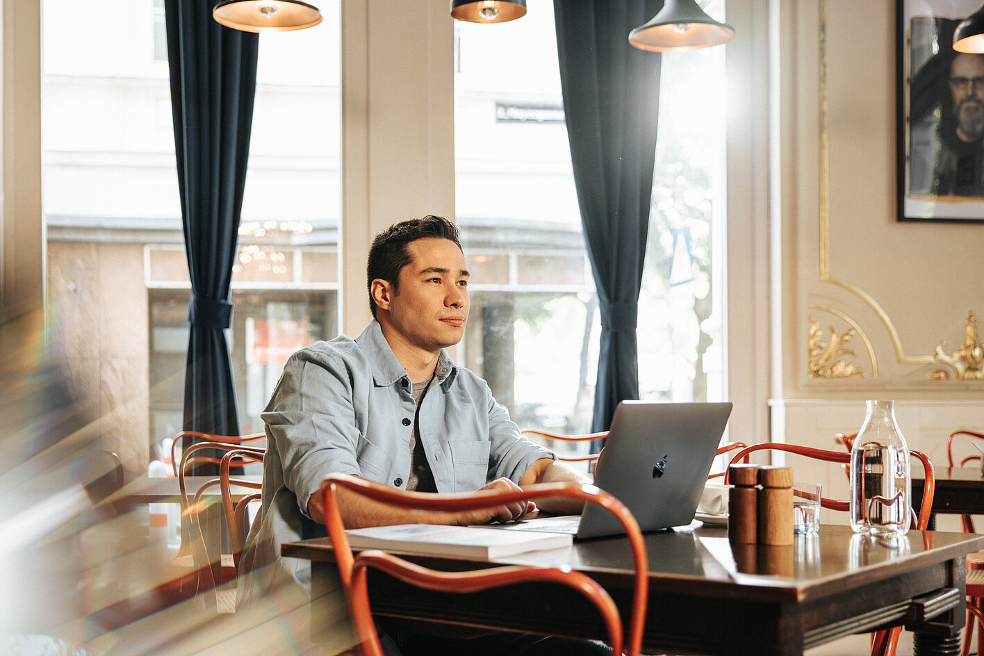 Person working on laptop
