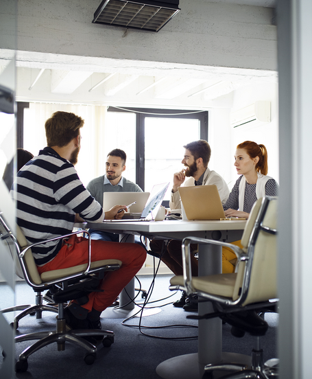 Meeting room ongoing discussion